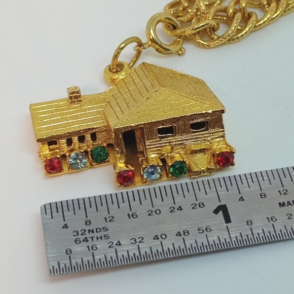 * Vintage Signed Hobco House Of Borvani New House Real Estate Charm Bracelet - Picture 2 of 6